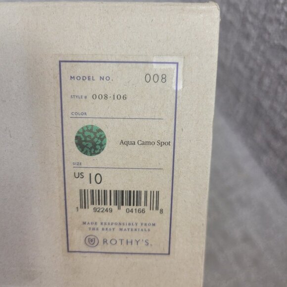 Rothy's The Slide Aqua Camo Spot Slip On Flats Sandals Women's Size US 7, 9, 10 - Picture 10 of 10